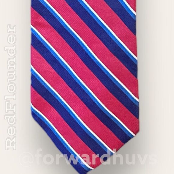 Brooks Brothers Makers Pure Silk Striped Necktie - Red, White, and Blue - Picture 4 of 9